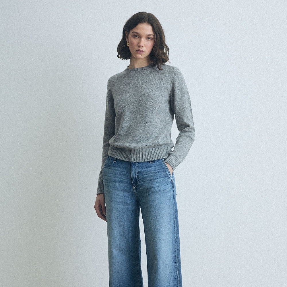 Judith & Charles 100% Cashmere Crew Neck Teal Blue Sweater M